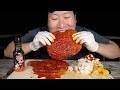 이번엔 돈까스다!! 갓 튀긴 돈까스에 [[불닭소스]] 듬뿍 발라!! 요리&먹방!! - Mukbang eating show