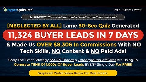 HyperQuizLists Demo  - Get 10k Buyers Leads Fast & Free