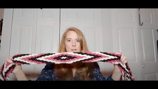 Beginner 3 Color Chevron Finger Weaving with Diamond Center