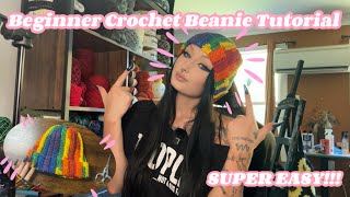 Beginner Crochet Beanie Tutorial | The EASIEST Beanie Tutorial Ever!!! 💕