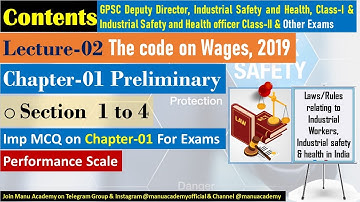 Lecture-02 I Chapter 01 Preliminary I The code on Wages-2019 I Imp MCQ on The code on Wages-2019