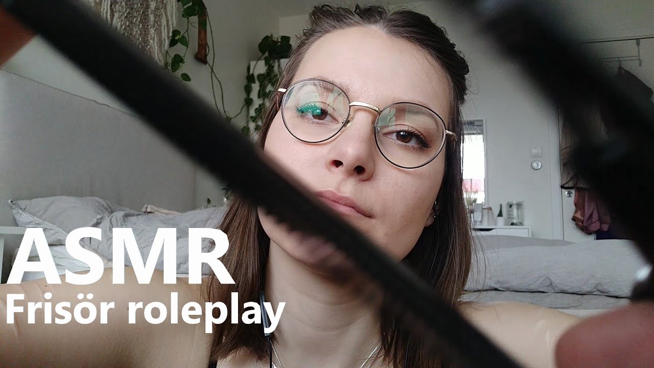 ASMR frisör roleplay (brushing, water spraying, scissor cutting, personal attention)