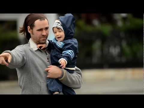 Father and baby at Washington Square Park