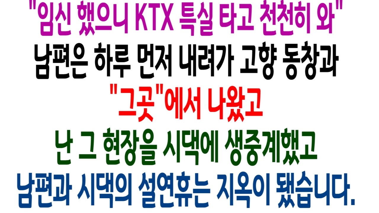 “임신했으니 KTX 특실 타고 천천히 와.” 남편은 하루 먼저 내려가 고향 동창과 그곳에서 나왔고, 난 그 현장을 시댁에 생중계했고, 남편과 시댁의 설연휴는 지옥이 됐습니다.