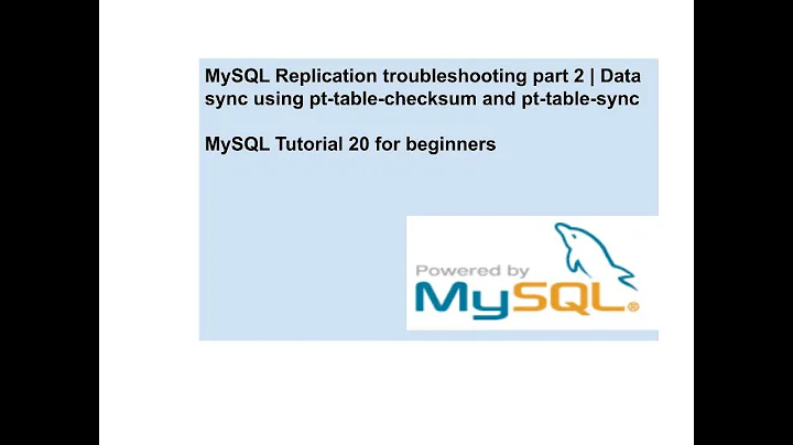 MySQL Replication troubleshooting part 2 |  Data sync using pt-table-checksum and pt-table-sync