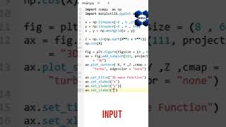 Python 3D graph | #Python #Coding #Programming #3DGraph #Math #Technology