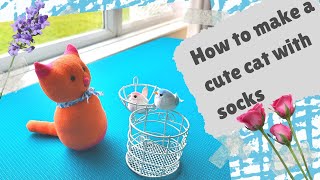 How To Make Cute Cat With Socks | A fun craft project | Craft Idea With socks