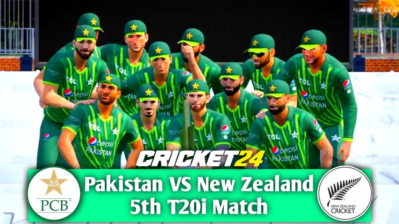Pakistan vs New Zealand 5th T20i Match 2024 || Cricket 24 T20i Series ...