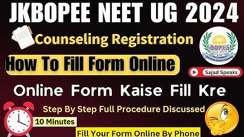 JKBOPEE NEET UG 2024 Counselling Registration Process Step By Step Full Demo Procedure Discussed