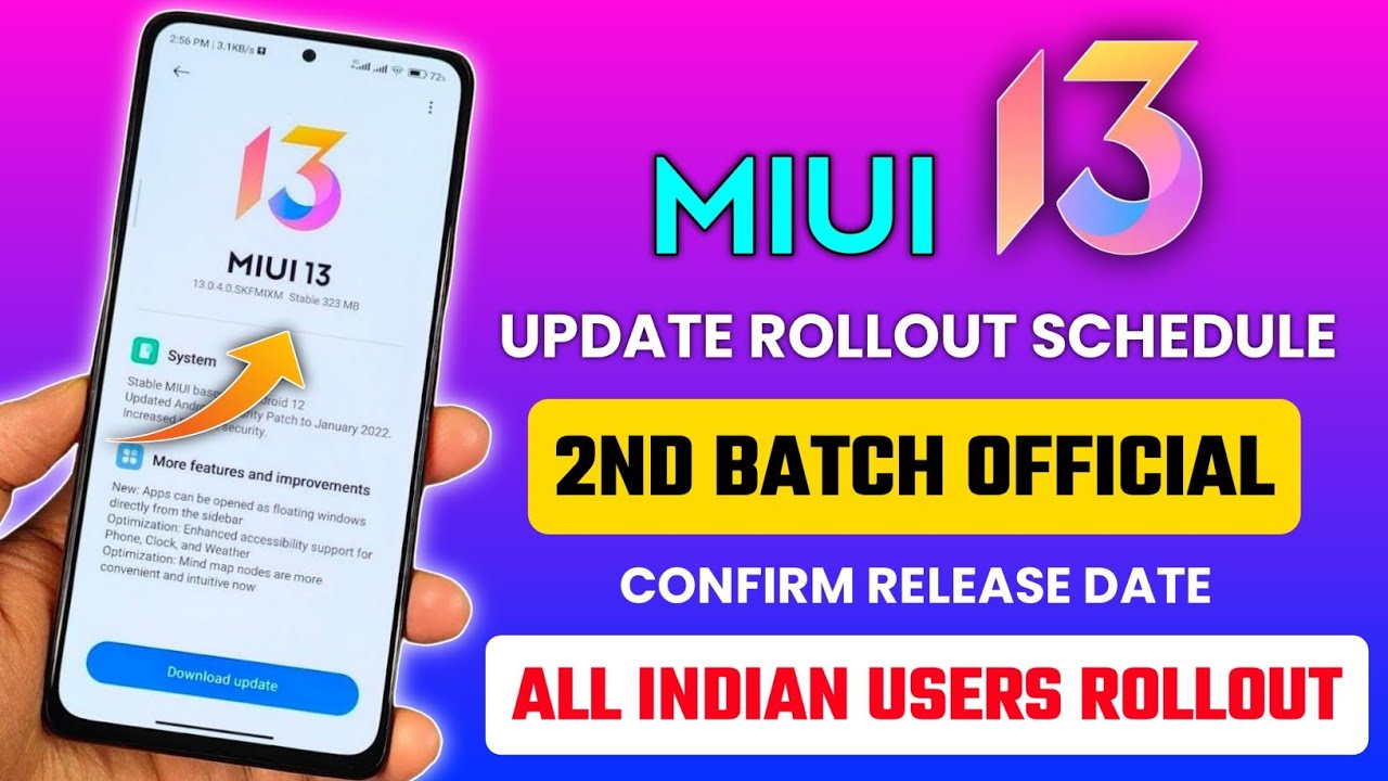 OFFICIAL - MIUI 13 INDIA UPDATE ROLLOUT SCHEDULE - 2ND BATCH 😍