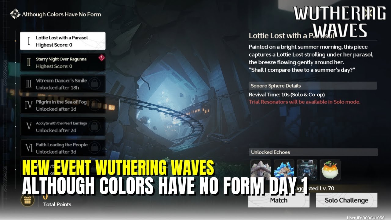 Event Although Colors Have No Form Day 1 - Wuthering Waves 2.0 - YouTube