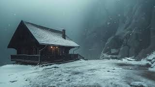 Frosty Snowstorm Sounds & Freezing Wind at Wooden Hut┇Brown Noise to Treat Sleep Disorders & Anxiety