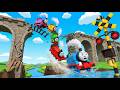 踏切アニメ】あぶない！橋から大ジャンプ！落下注意の大パニック！？ | Thomas Trains Jump from Bridge
