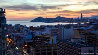 View over Benidorm at sunset