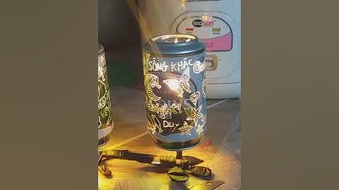 cách làm đèn ngủ tự xoay từ vỏ lon bia