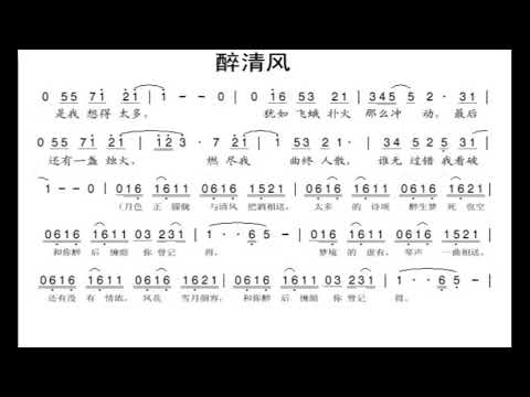 醉清风/醉清風（童丽版）C调伴奏 Drunk in the breeze - instrumental in C