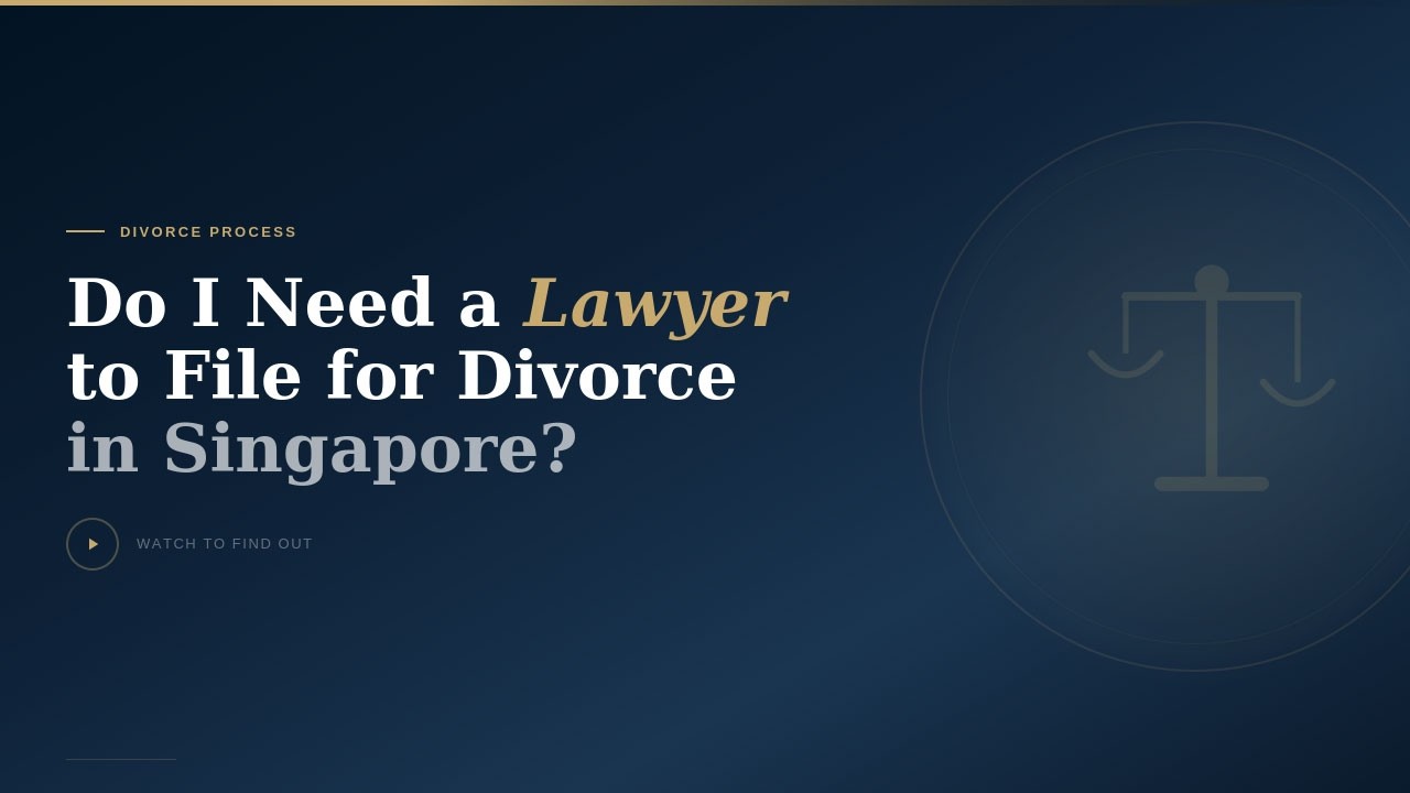 Do I need a lawyer to file for divorce in Singapore?