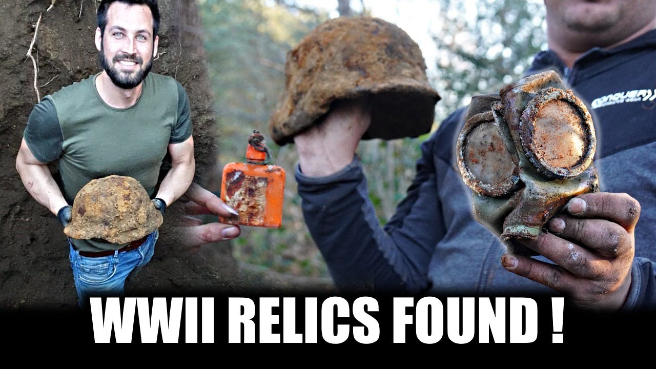 BIJNA 15 HELMEN IN EEN 4 METER DIEP GAT EN MEER !! WW2 RELICS