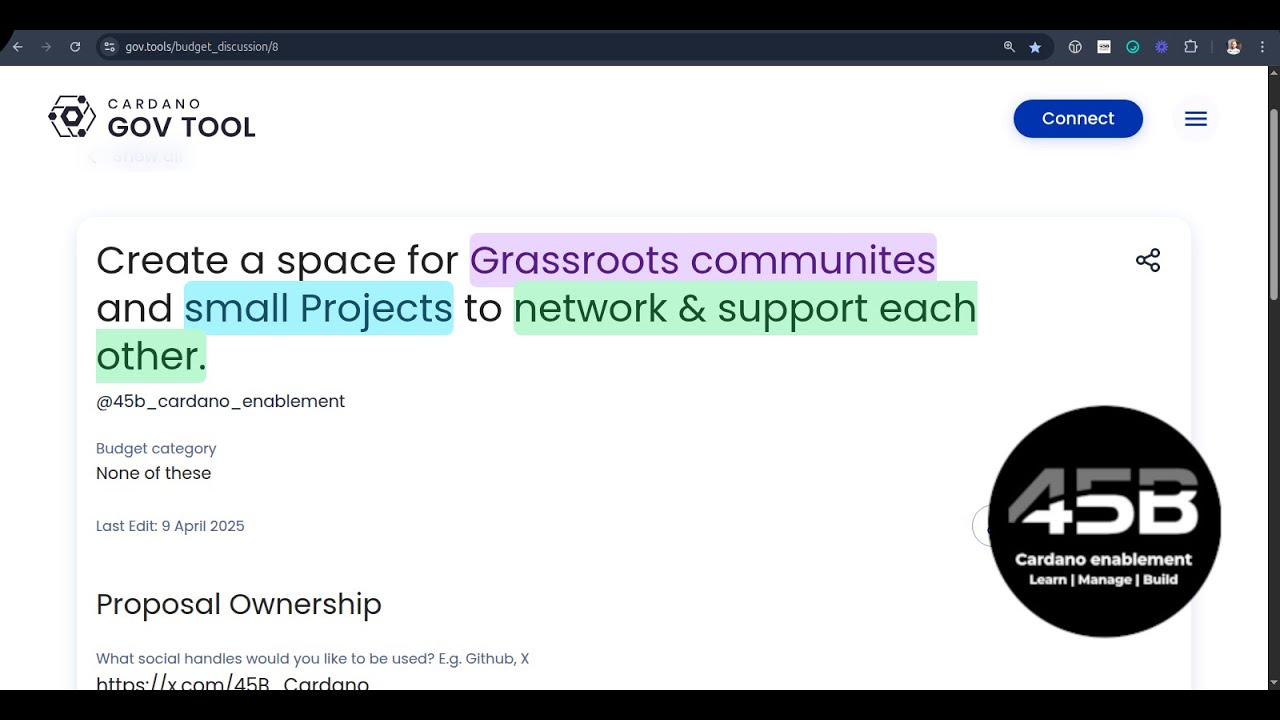 45B: Grassroots communites and small projects networking & support