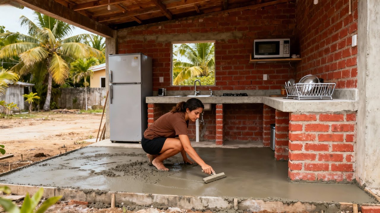 Женщина превратила пустой участок земли в прекрасную КУХНЮ за 269 дней | Автор @banthidiet946