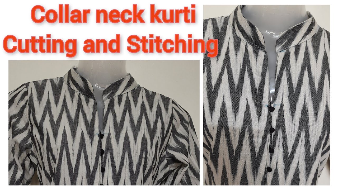 డ్రెస్ కి కాలర్ నెక్ తో డిజైన్ కుట్టడం ఎలా ?-Collar Neck Top Stitching With  Step By Step - YouTube