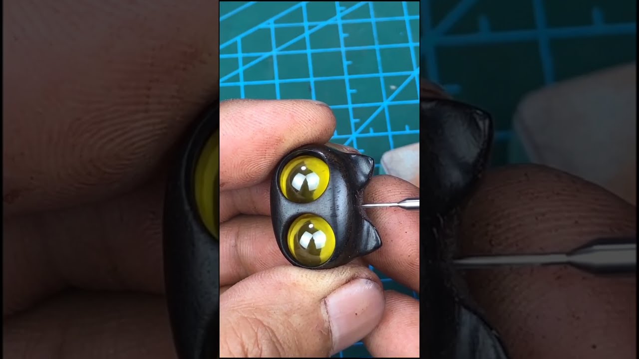 Handmade Cute Wooden Cat Pendant 