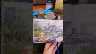 View cũ tranh mới 🌇 #hansuart #draw #art #sketch #watercolor #cafe #lobeoart #coffeeskech