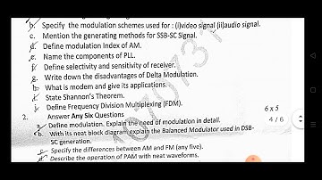 Analog and Digital Communication previous year question papers for Electronics Branch 5th sem
