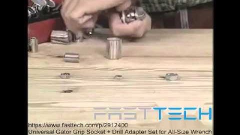Universal Gator Grip Socket + Drill Adapter Set for All-Size Wrench at FastTech.com