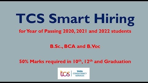 TCS Smart Hiring  Form Filling Process for BCA, B.Sc and B.Voc 2020, 2021 and 2022 batch students.