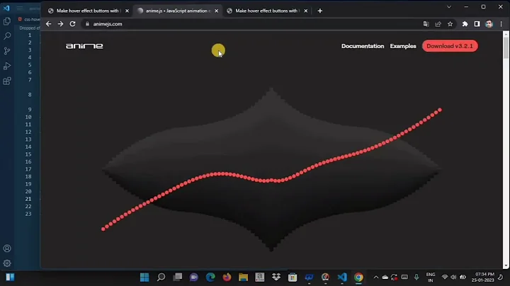 ANIME.JS EFFECTS BUTTON BORDER CSS EFFECTS | ANIME JS DOCUMENTATION ANMATON EXAMPLE |