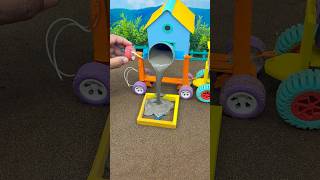 Mini Tractor Builds Cement Pillar 😍 Real Working DIY Construction Machine