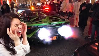 SUPERCARS in LONDON October 2023! Extremely LOUD Gintani SVJ!