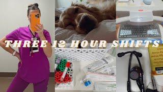 THREE TWELVE HOUR SHIFTS IN A ROW: registered nurse in the emergency department vlog