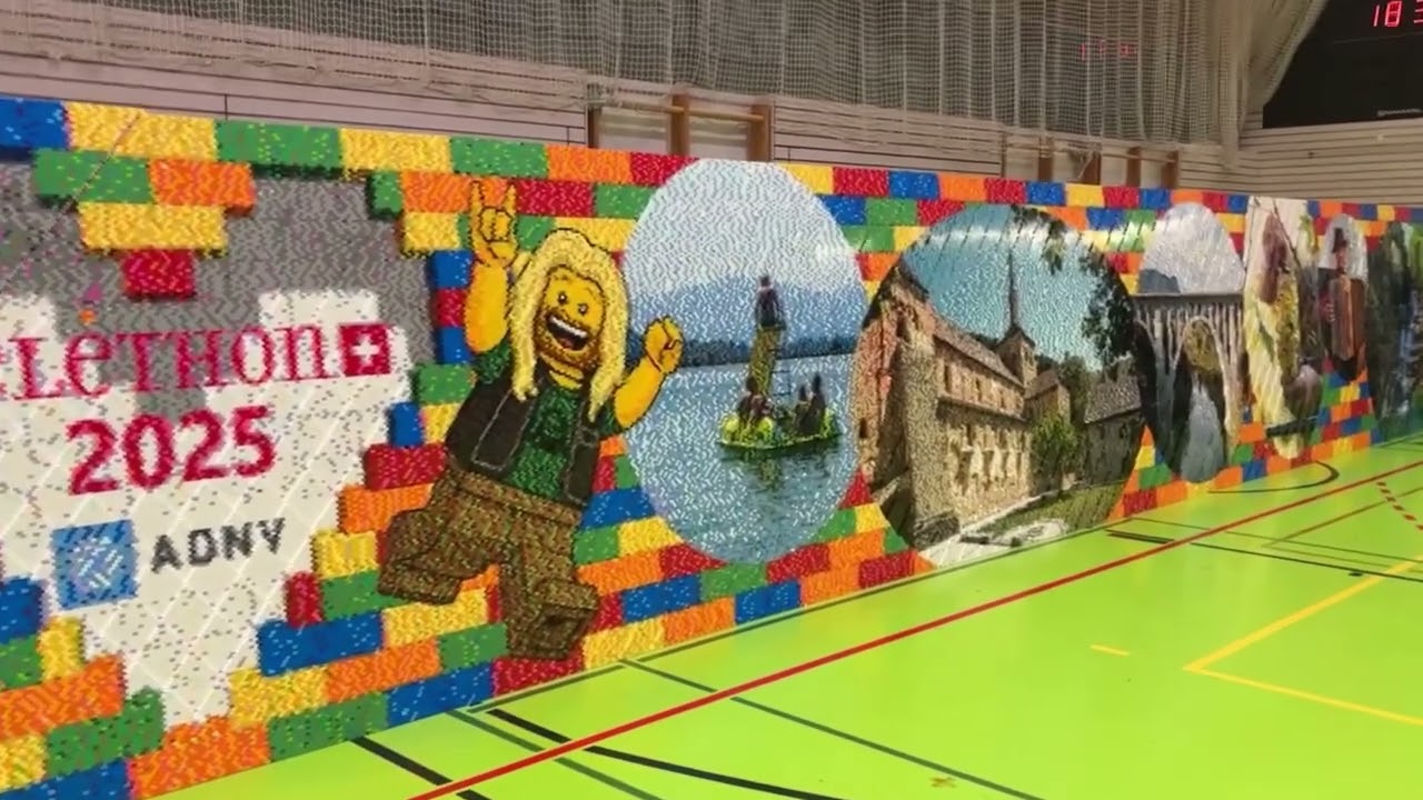Charity Mural sa Switzerland, ginawa gamit ang 300,000 Lego Bricks