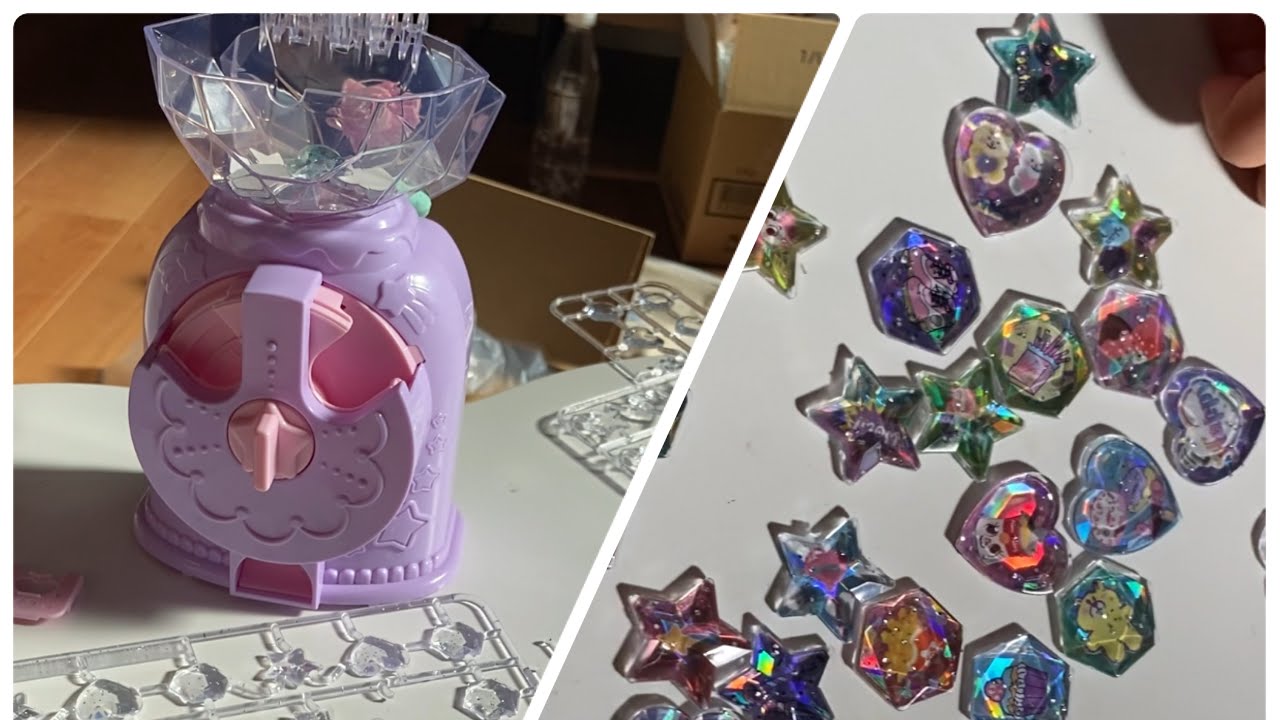 シールが売ってなさすぎてシールを作るおもちゃで遊んでシール帳に追加していくよ！【キラガチャシール☆ラメジュエル】