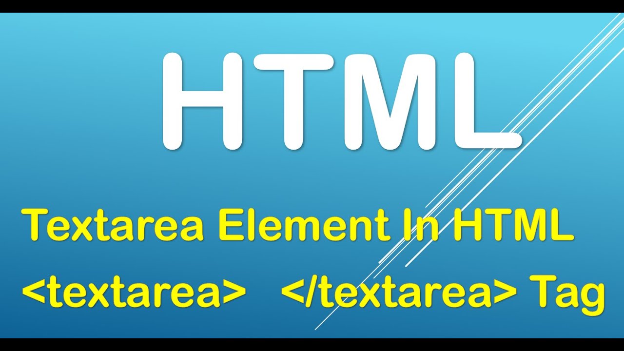 Text area element in html | textarea tag. - YouTube
