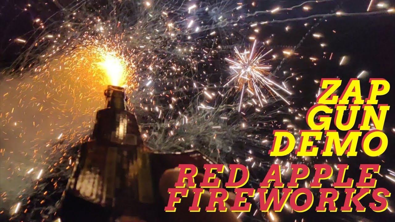 Zap Gun Fireworks Fountain Demo - Red Apple Fireworks