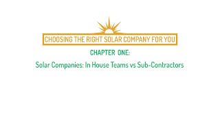 Solar Companies: In House Teams vs Sub Contractors