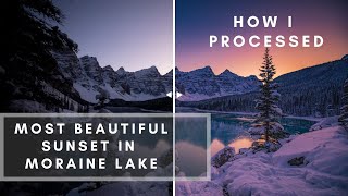 How I Processed The Most Beautiful Sunset I've Seen In Moraine Lake Using Lightroom and Photoshop screenshot 5