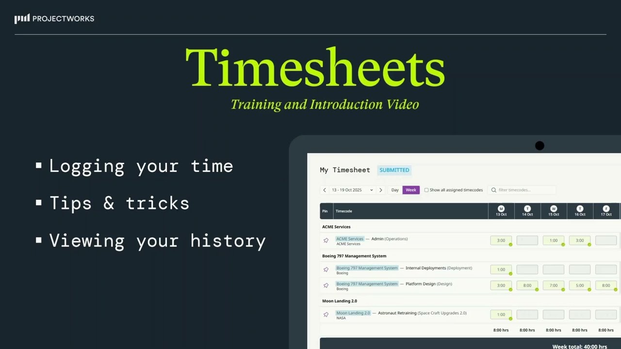 How to Log Time in Projectworks