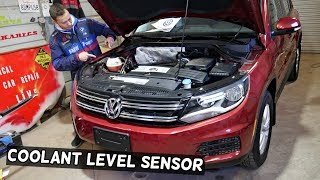 VW TIGUAN COOLANT LEVEL SENSOR LOCATION. COOLANT LEVEL LOW, ADD COOLANT NOT READING RIGHT