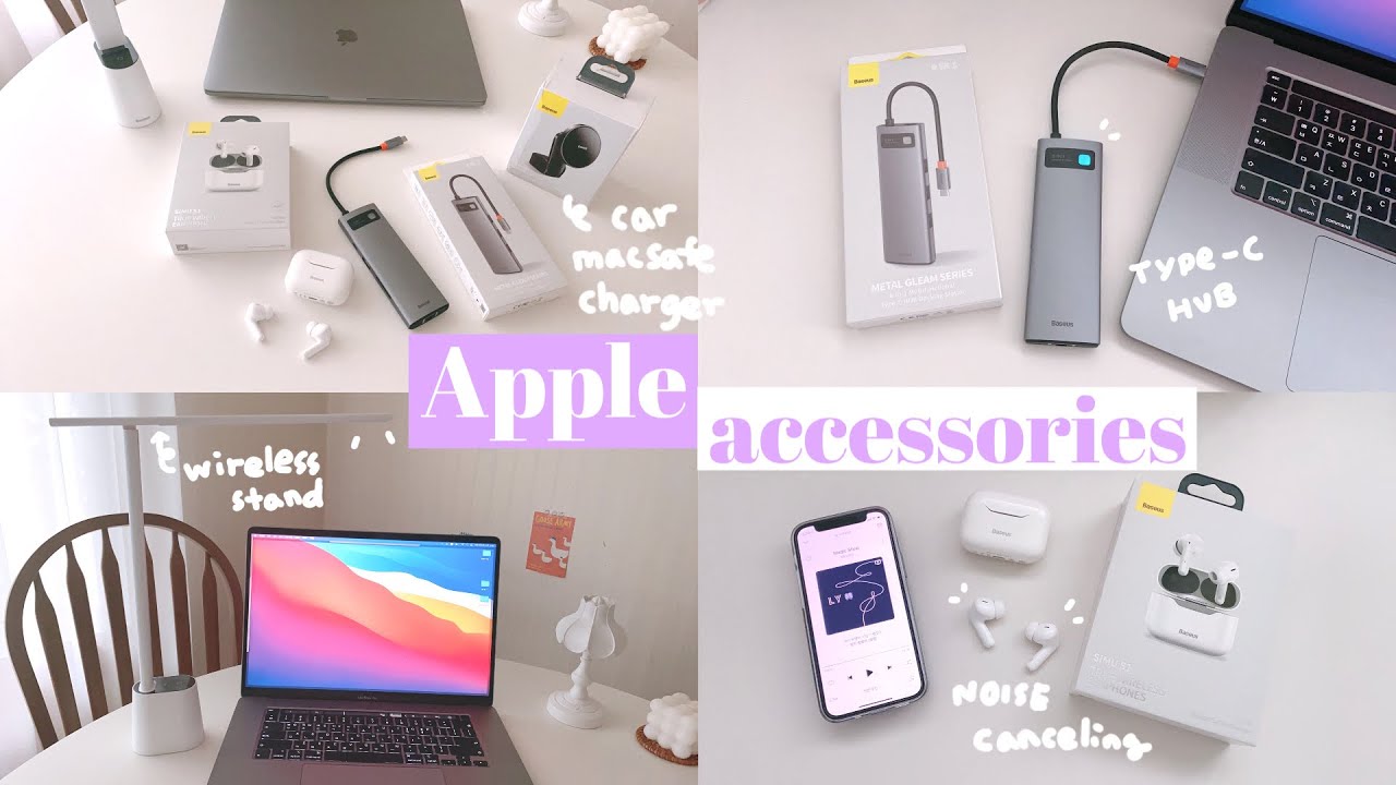 (ENG CC) 가성비 좋은 애플 악세서리 (ft.baseus) wireless stand, type-c multi hub, ANC earbuds, magsafe charger