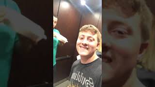 man screams as he falls down elevator shaft