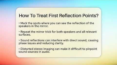 How To Treat First Reflection Points? - NextGen Viewing and Audio