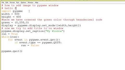 How to add image to pygame window