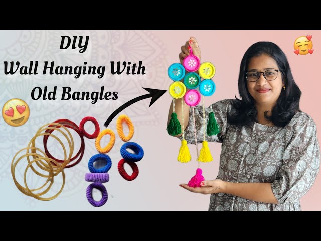 Wall Hanging Making With Old Bangles | DIY | Best Out Of Waste | NS Creative Collections | Crafts class=