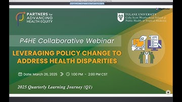 Webinar: March 26, 2025  Leveraging Policy Change to Address Health Disparities