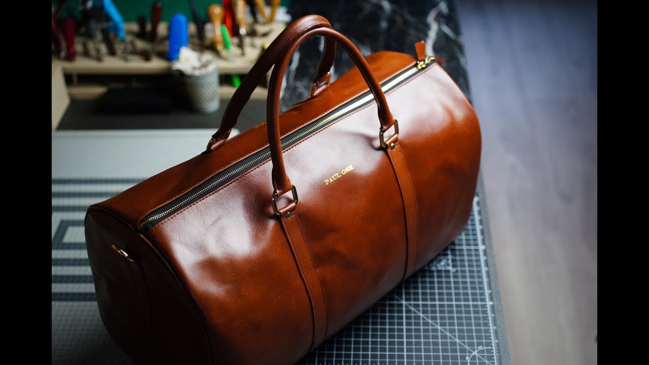 Making a handmade SUPREME DUFFLE /WEEKEND BAG - DIY BUILD ALONG - ASMR.