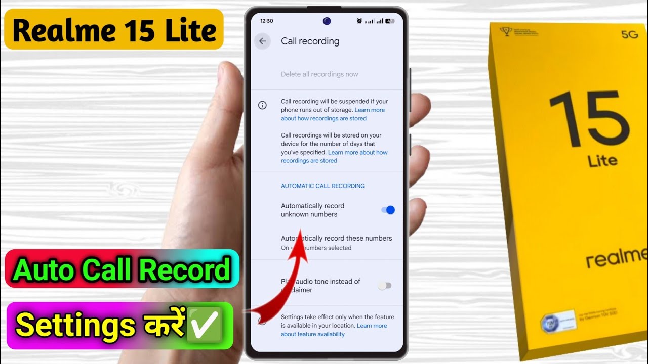 realme 15 lite call recording setting, realme 15 lite automatic call recording
